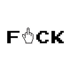 Obraz premium Middle finger pixel illustration