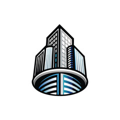 Design an abstract logo that embodies the essence of modern architecture, showcasing sleek lines, geometric shapes, and a futuristic aesthetic.