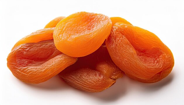 Dried apricots (uruk) on white background
