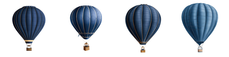 Obraz premium Elegant hot air balloon floating among fluffy white clouds in a clear blue sky Concept of adventure travel leisure and freedom