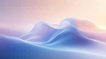 Monta&ntilde;a abstracta transl&uacute;cida en tonos pastel con iluminaci&oacute;n suave