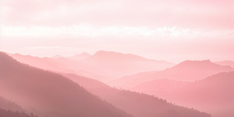 Obraz premium pink mountains in the morning