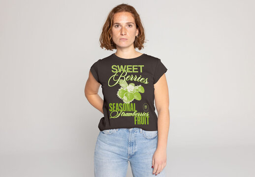 Customizable Short-Sleeved T-shirt Mockup for Personal Design