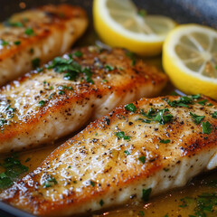 fried fish with lemon