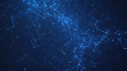 Fototapeta premium Abstract blue network connection background.