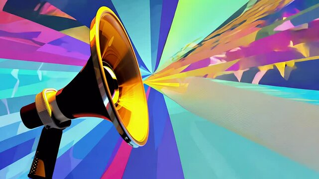 art collage abstract shouting megaphone background optical color olated ray contemporary megaphone background woman business fashion design abstract hand party retro person girl pattern vintage