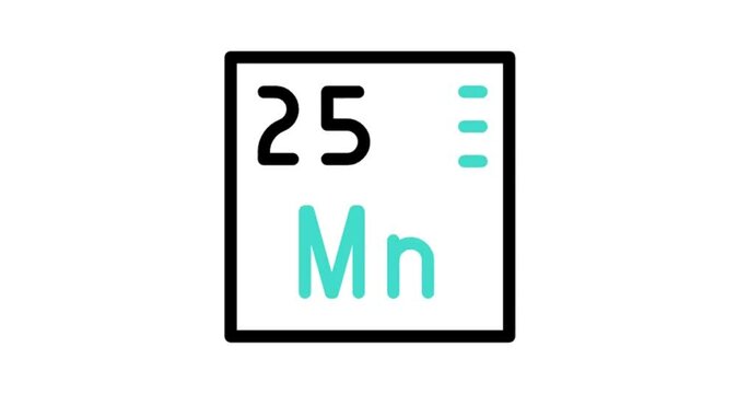 chemical element sign with atomic number Mn 25