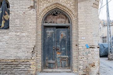 Typical decorated doors in the old city of Basrah, Iraq