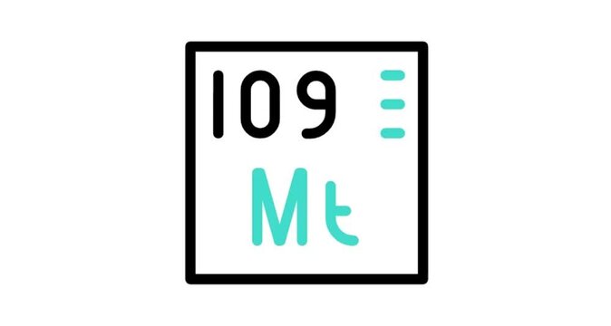 chemical element sign with atomic number Mt 109