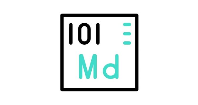 chemical element sign with atomic number  Md 101