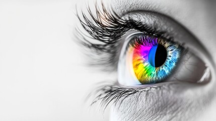 Obraz premium A Close Up of a Colorful Eye