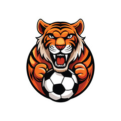 Design a vibrant, energetic tiger with a playful, friendly grin, emphasizing its playful and approachable nature.