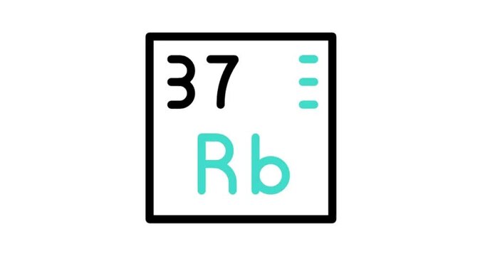 chemical element sign with atomic number Rb 37