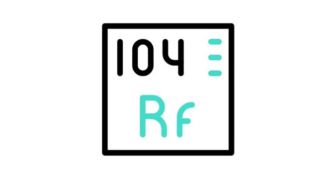 chemical element sign with atomic number Rf 104