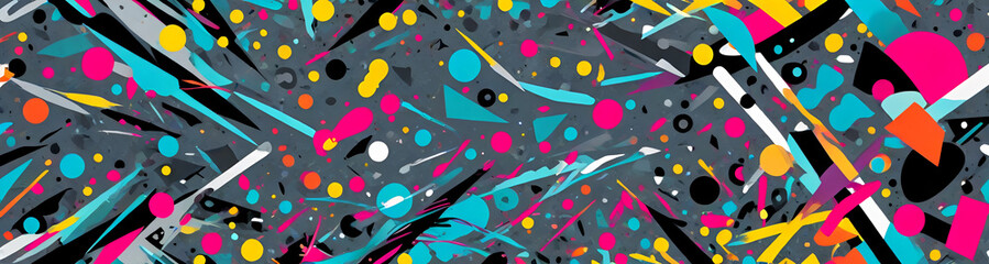 illustrazione sfondo con elementi astratti e motivi geometrici a tema surreale