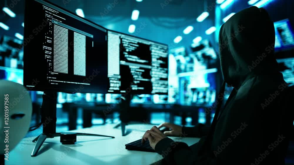 Aufkleber Hacker Stealing Data From Computer
