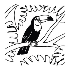 Exotic Parrot on a Branch
A parrot perched on a branch, its feathers highlighted with abstract line work