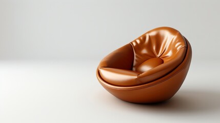 A stylish, modern, brown lounge chair with a curved design, perfect for relaxation and comfort.