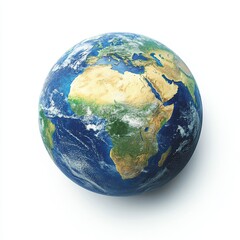 Fototapeta premium Isolated Earth on White Background, Cut-Out Style, Global, Planet, Environmental Concept, Geographical
