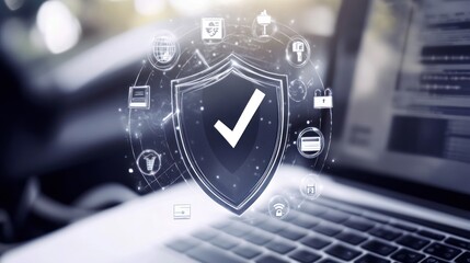 Cyber Security Shield with Checkmark