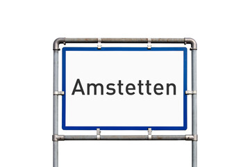 Ortseinfahrt, Schild, Stadt Amstetten, Österreich