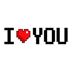 Obraz premium I love you pixel heart art