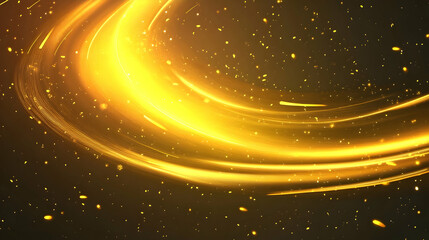 Obraz premium Golden swirling light trails, cosmic background, abstract design, perfect for website banners