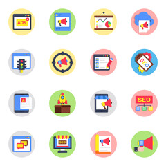 Set of Ad and Promotion Flat Icons