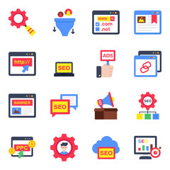 Set of Seo Flat Icons