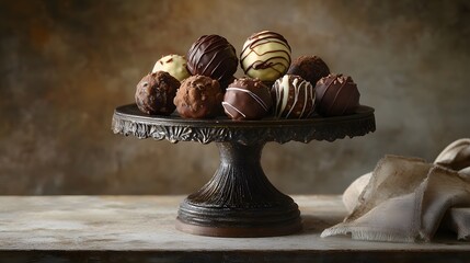 Artisanal Chocolate Truffles Display