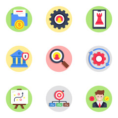 Pack of Business and Statistics Flat Icon