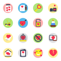Set of Love and Romance Flat Icons