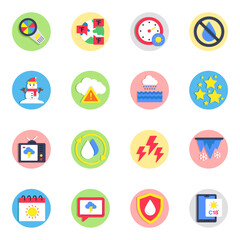 Set of Weather Prediction Flat Icons