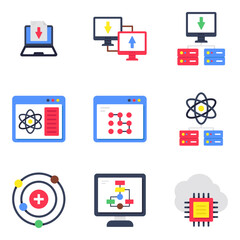 Set of Data Server Flat Icons