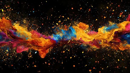 A vibrant, artistic representation of flames, featuring elongated,