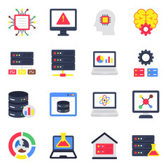 Set of Data Flat Icons