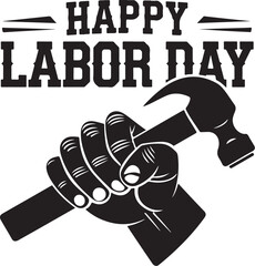 Happy Labor Day Celebrating American Long weekend September Holiday web banner design on blue background