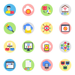 Pack of Hosting and Network Flat Icon