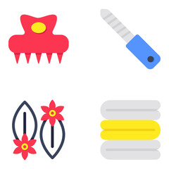 Set of Fashion Accessories Flat Icons