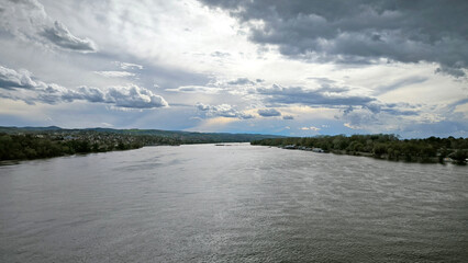 landscape by the Danube river in spring, in Novi Sad