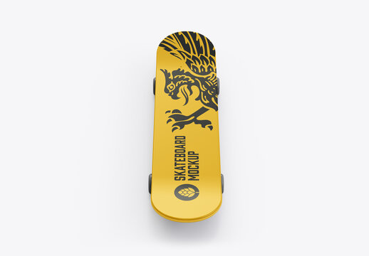 Glossy Skateboard Mockup