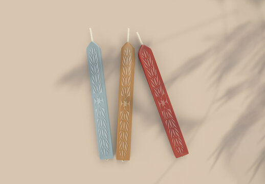 Taper Candles Mockup