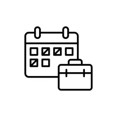 Part time job outline icons, minimalist vector illustration ,simple transparent graphic element .Isolated on white background