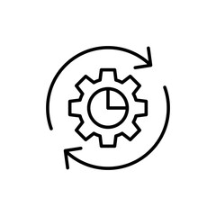 Part time job outline icons, minimalist vector illustration ,simple transparent graphic element .Isolated on white background