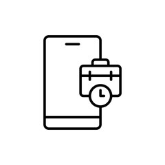 Part time job app outline icons, minimalist vector illustration ,simple transparent graphic element .Isolated on white background