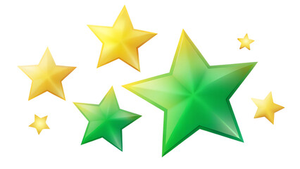 Obraz premium Colorful stars in various sizes creating a vibrant design on a white background