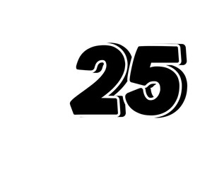 25 Number sign symbol simple design on transparent background for design elements
