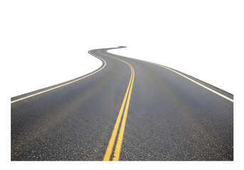 Naklejka premium asphalt road in the countryside, isolated white background
