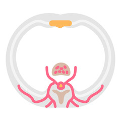 Intercostal Nerves Flat Icons, Vector illustration