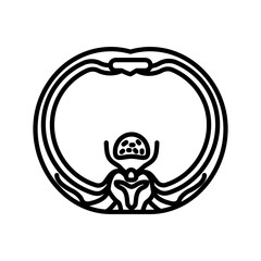 Intercostal Nerves Outline Icon, Vector illustration